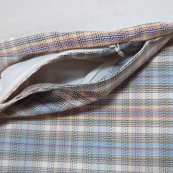 COS, pastel checked/plaid wool blend dress . Euro Sz 32 /US 2 - Picture 9 of 11